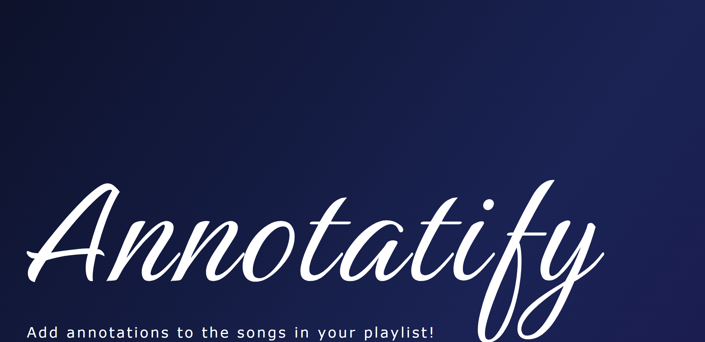 Annotatify project homescreen