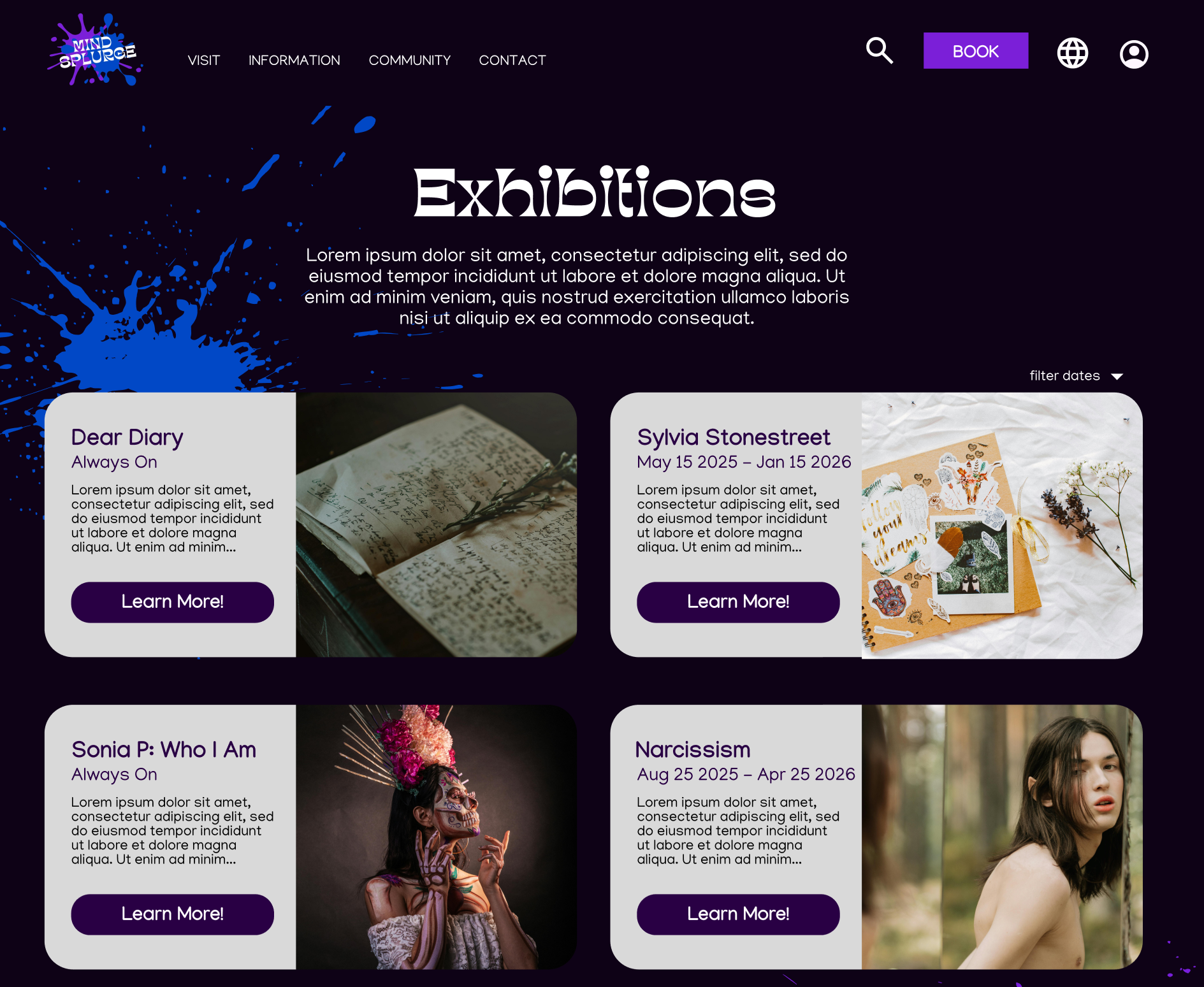 High fidelity mockup 2 for Mind Splurge