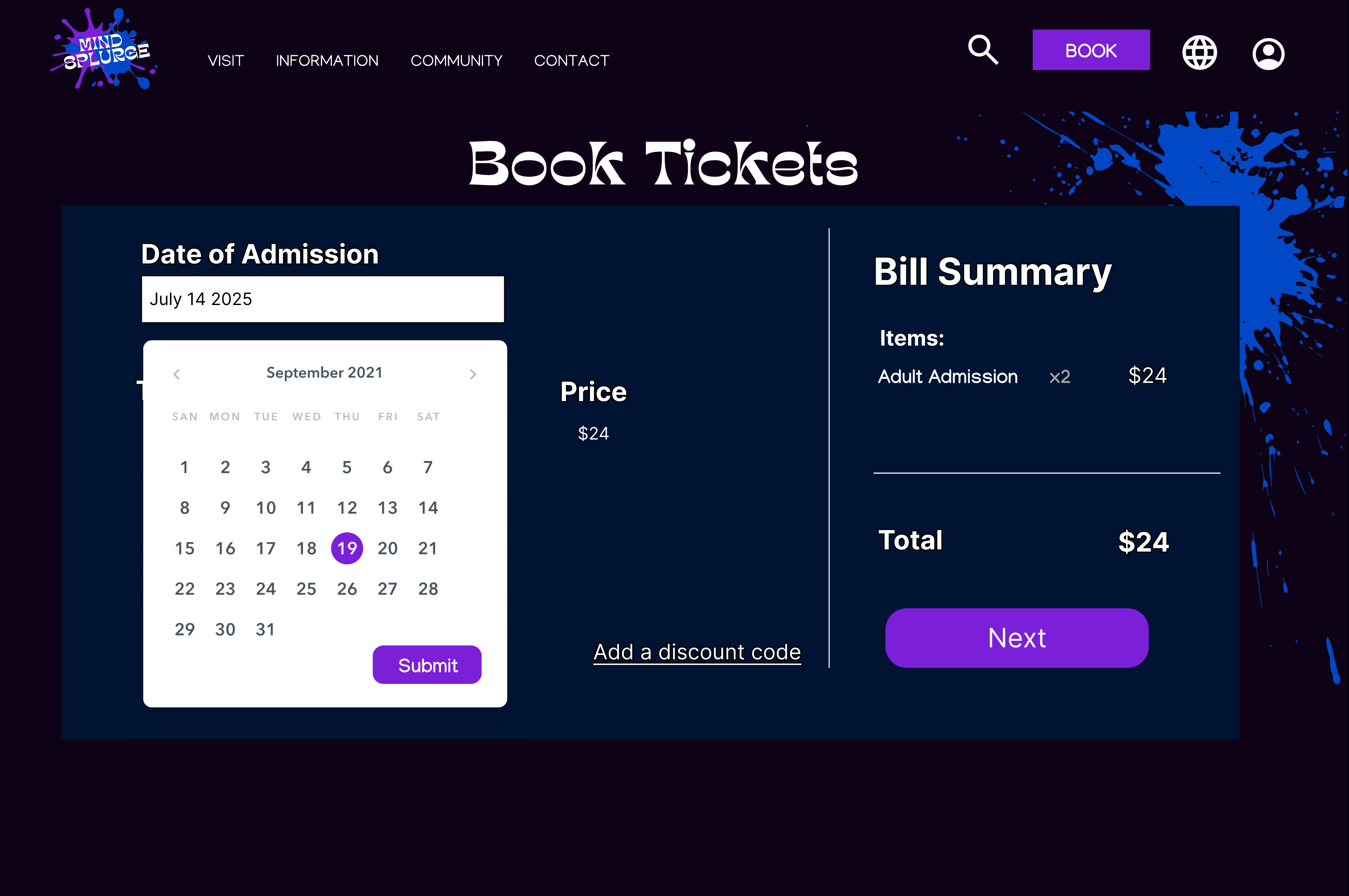 High fidelity mockup 3 for Mind Splurge
